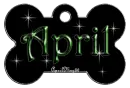dog bone tag stars green april