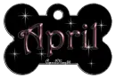 dog bone tag stars pink april