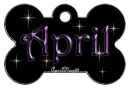 dog bone tag stars purple april