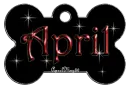 dog bone tag stars red april