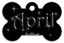 dog bone tag stars white april