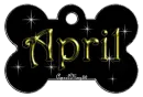 dog bone tag stars yellow april