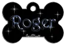 dog bone tag stars blue roger