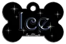 dog bone tag stars blue ice