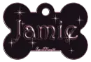 dog bone tag stars pink jamie