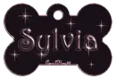 dog bone tag stars pink sylvia