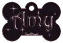 dog bone tag stars pink amy