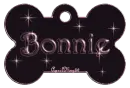 dog bone tag stars pink bonnie