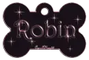 dog bone tag stars pink robin