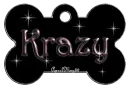 dog bone tag stars pink krazy