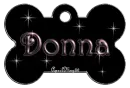 dog bone tag stars pink donna