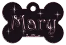 dog bone tag stars pink mary