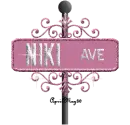 pink street sign niki AVE