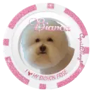 pink bichon frise poker chip bianca