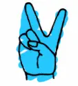 PEACE hand sign. (animated)