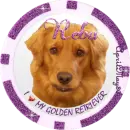 purple golden retriever poker chip reba