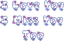 I Love You I Miss You Too (Blue & Pink Flowers)
