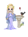 Goddess by a Birdbath!