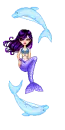 Purple Mermaid with Two Dolphins!