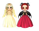 Sisters, Angel and Devil Girls in Dresses!