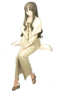 pretty black haired girl sitting