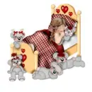 creddy bears & girl bed time