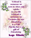 Friendship Poem with hugs Glinda