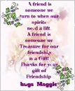 Friendship Poem with hugs Maggie