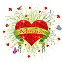 red heart graphic with name