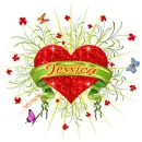 Red heart name tag