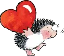 hedghog with heart