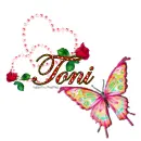 Heart and butterfly name tag