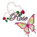Heart and butterfly name tag