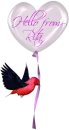 Bird and Balloon with Hello from Rita
