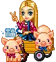 cute girl w/ 2 pig