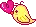 heart and yellow bird