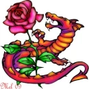 dragon and rose