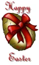 Happy Easter egg with bow