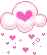 pink clouds w/ hearts
