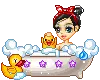 girl taking bath