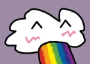 Clouds puking rainbows!