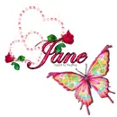 Diamond heart with butterfly name tag