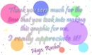 Thank you for the graphic that you made me