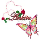 Diamond and butterfly name tag