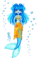 Blue Mermaid in an orange beach wrap!