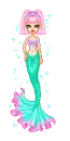 Cute Pink and Teal Mermaid!