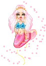 Pretty pink Mermaid surrounded by Bubbles!