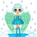Cute Rainy Day Angel in a blue dress!
