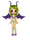 Green n Purple Devil Girl!