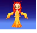 Firey Red Devil in a Yellow Dress!
